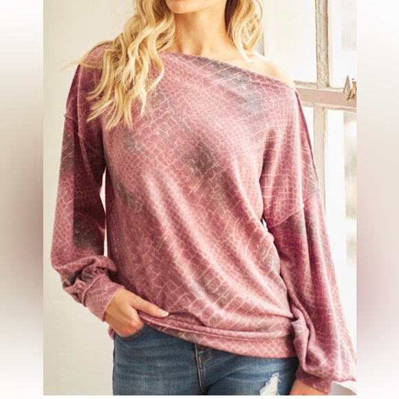 Boho tie Dye Print Drop Shoulder Top - Picture 2 of 5